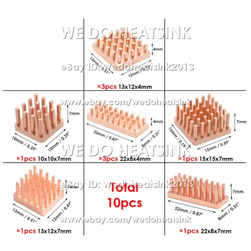 Copper Heatsink Kit With Thermal Tape for Laptop GPU CPU VGA Chip Computer IC