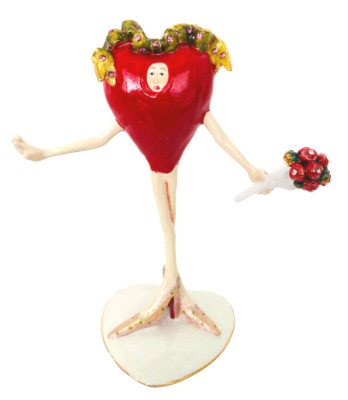 Patience Brewster JEWELED Valentine  HEART GIRL Trinket Box ~ Krinkles NIB D56