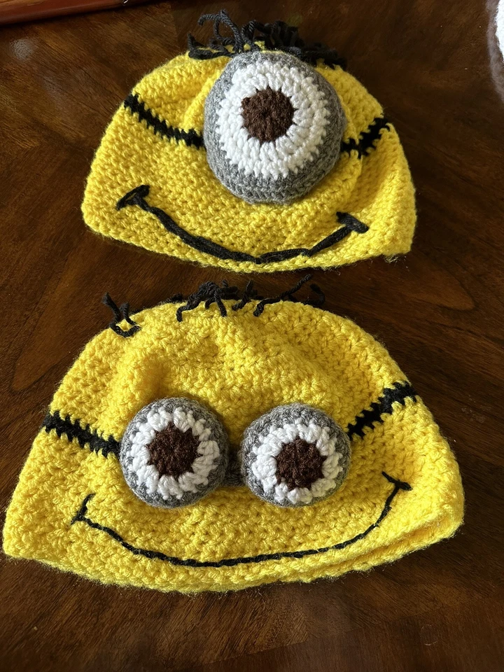 Вязание крючком 3D Minion Beanies $50 каждый или оба за $90 для мальчиков или девочек - Изображение 4 из 4