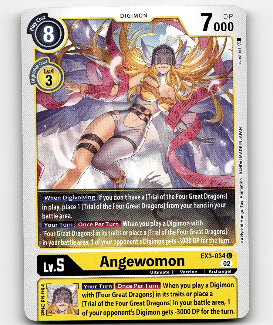 Digimon Angewomon Draconic Roar EX3-034 U