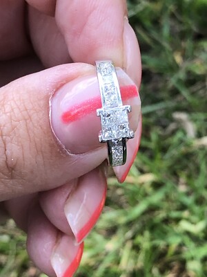 Vintage 18ct White Gold Diamond Dress Ring Princess Cut Heavy | eBay UK Vintage 18ct White Gold Diamond Dress Ring Princess Cut Heavy | eBay UK