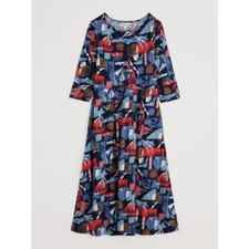 Seasalt Wild Bouquet 3/4 Dress - Marine Forms Mussel - 10 12 14 16 - Was £69.95