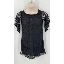 Miami Ladies Off the Shoulder Lace Dress Black Size M