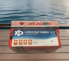 USCG Approved Type II Universal Adult Life Vest 4 Pack in Travel Bag Boat, Swim