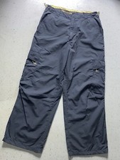 Vintage TransNine Y2K Rave Pants Baggy Skate Cargos size 36x30 Grey Yellow