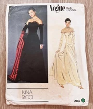 Vogue Paris Original 2604 Vintage Nina Ricci Dress & Stole, Size 10 Cut Complete