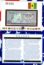 E Banknotes of All Nations Rwanda 1976 50 Francs P-7c UNC W586008