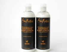 Shea Moisture African Black Soap Soothing Body Lotion Dry Skin 13 fl oz Lot of 2