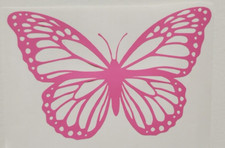Beautiful Butterfly Matte Pink Sticker Vinyl Decal Car Windows 3.25W x 2.0 H In
