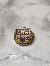 Vintage CWA Communication Workers Association Gold Tone Lapel Pin Hat Pins Tie 