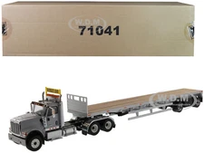 INTERNATIONAL HX520 GRAY WITH 53' FLATBED TRAILER 1/50 BY DIECAST MASTERS 71041
