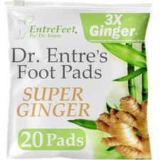 Dr. Entre's Super Ginger Foot Pads: 20 Pack of Natural Foot Patches White