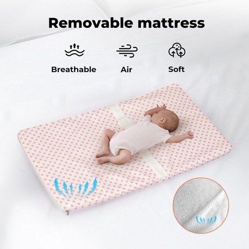 Bopeep Baby Cot Bed Crib Portable Bassinet Safety Fence Adjustable Bedside Pink - Picture 5 of 31