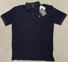 Image of Gant Polo Shirt Men’s Size M Navy RRP £90.99 Brand New With Tags Superb