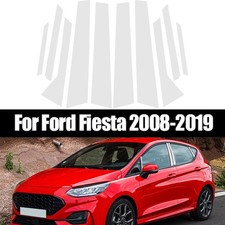 10pcs Silvery Pillar Post Door Trim Accessories Fit For Ford Fiesta 2008-2019