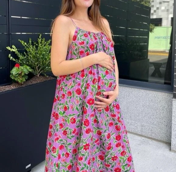 A Pea in the Pod Dress Womens Small Purple Floral Maxi Sundress Maternity Boho - Image 2 of 4