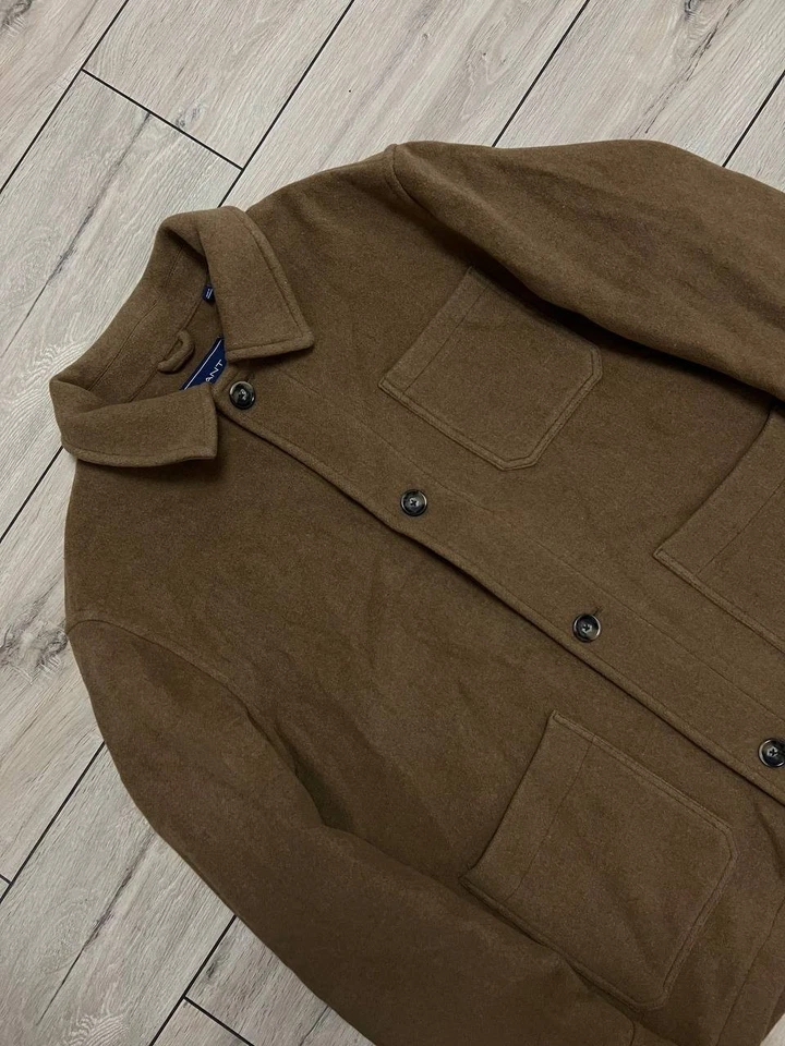 Men's Gant Short Wool Manteco Camel Jacket Field Shirt sz 2XL - Image 3 of 4