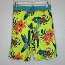 Gymboree Swimwear Swim Trunks Boys Sz 12 Bright Tropical Print Elastic Waist NEW