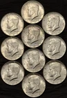 Roll of 10 Uncirculated 90% Silver 1964 Kennedy Half Dollars ($10 Face Value)