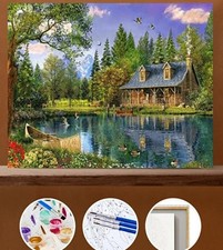 Peaceful house paint by numbers for adults kits canvas