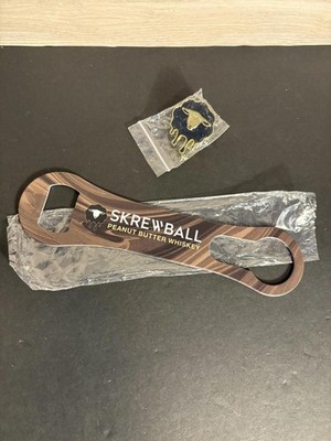 Skrewball Peanut Butter Whiskey Bottle Opener Bar Mancave Barware - NEW w/ Pin