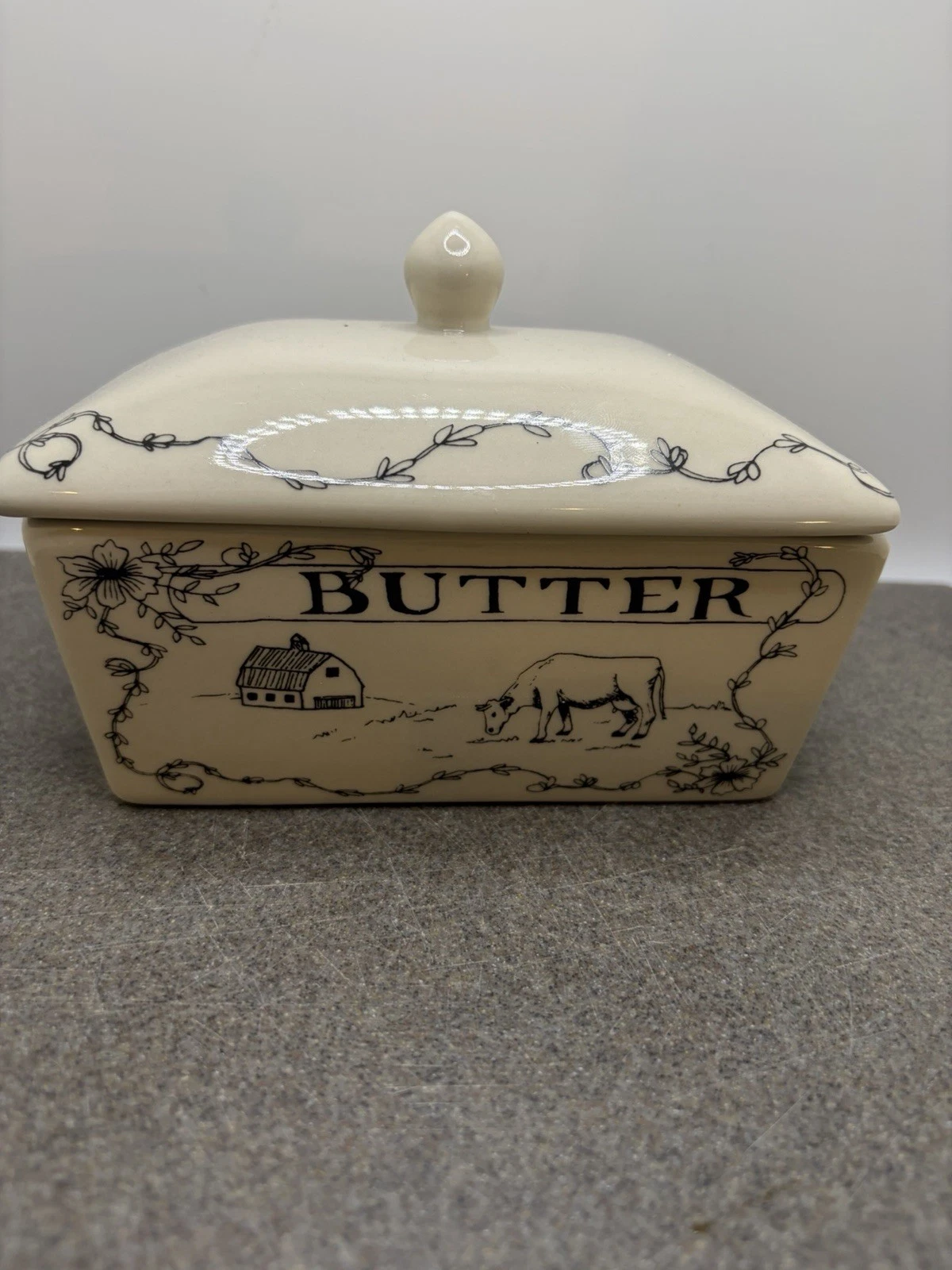 Country Ceramic Butter Dish