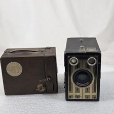 Lot of 2 Kodak Box Cameras Brownie Junior Six-16  No.2 Hawk-Eye Anniversary