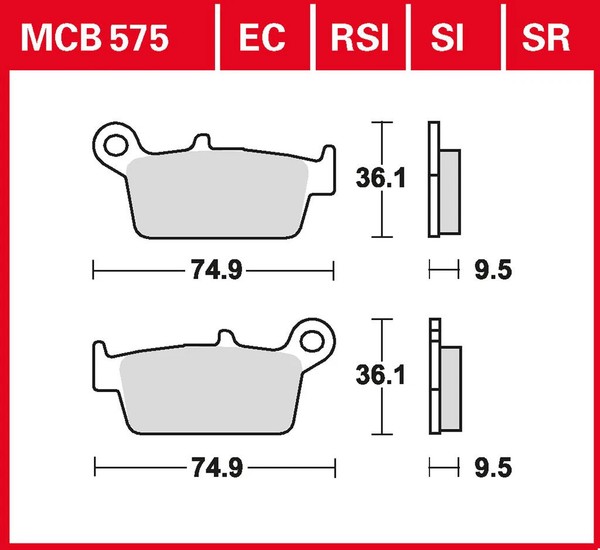 TRW Bremsbelag Sinter Offroad Racing (FüR: Honda CR 125 R JE01 88-01 Hinten )-image