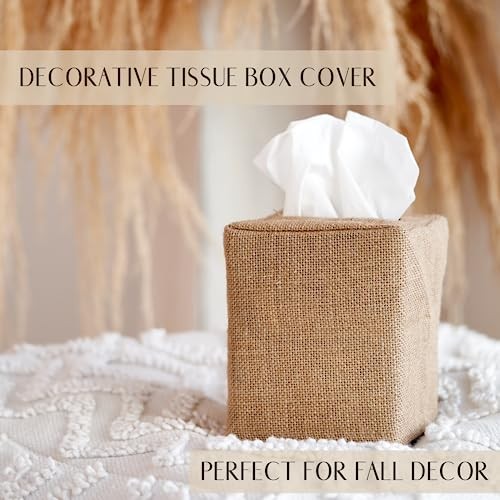 Stylish Tissue Box Cover - This Burlap Holder Instantly Covers Your ...