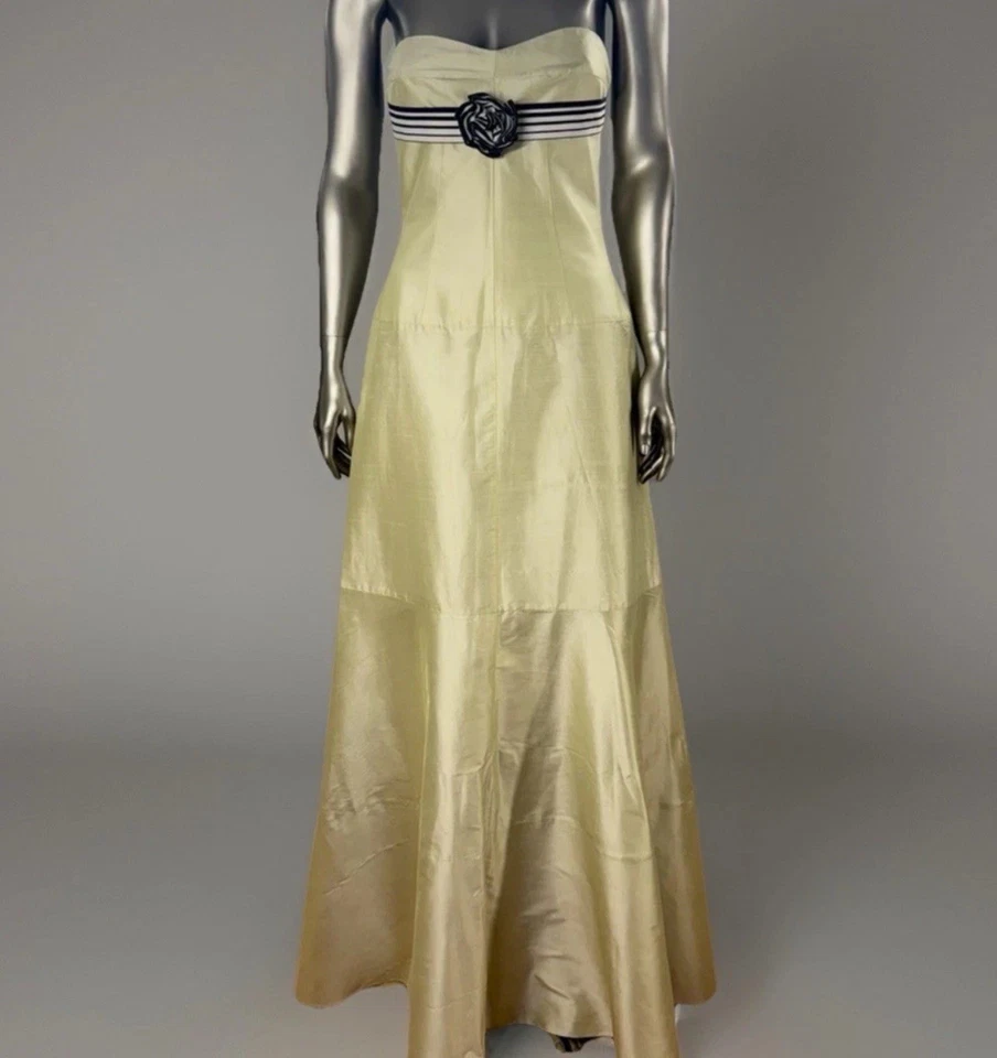 Vestido de seda verde apio talla 6 TARA JARMON Foto 2 de 4