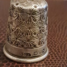  Old C &E  Antique Sterling Silver Thimble - Piece Of A Bygone Era 