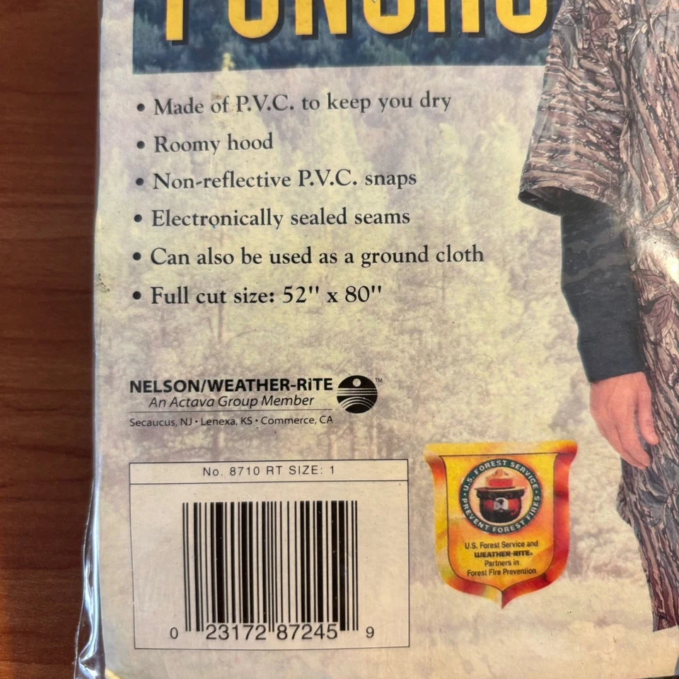 Bill Jordan Realtree Camo Weather-Rite PVC Poncho Waterproof Hunting Rain Gear - Image 3 of 4