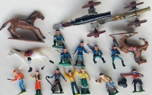 Marx Miniature HO Playset Figures & Pieces from Blue & Gray, Ft Apache,  Western