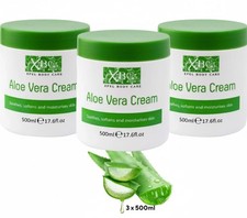 3x 500ml XBC Aloe Vera Moisturising Cream Soothes, Moisturizes Skin NEW STOCK
