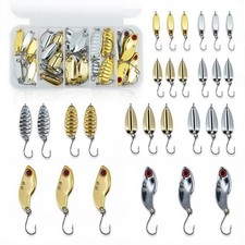 28pcs Spoon Fishing Lures Set with Hooks, Hard Metal Trout Spoons & ice Fishi...