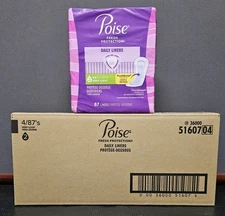 4x Poise Daily Liners Very Light 87ct (348 Count Total) 