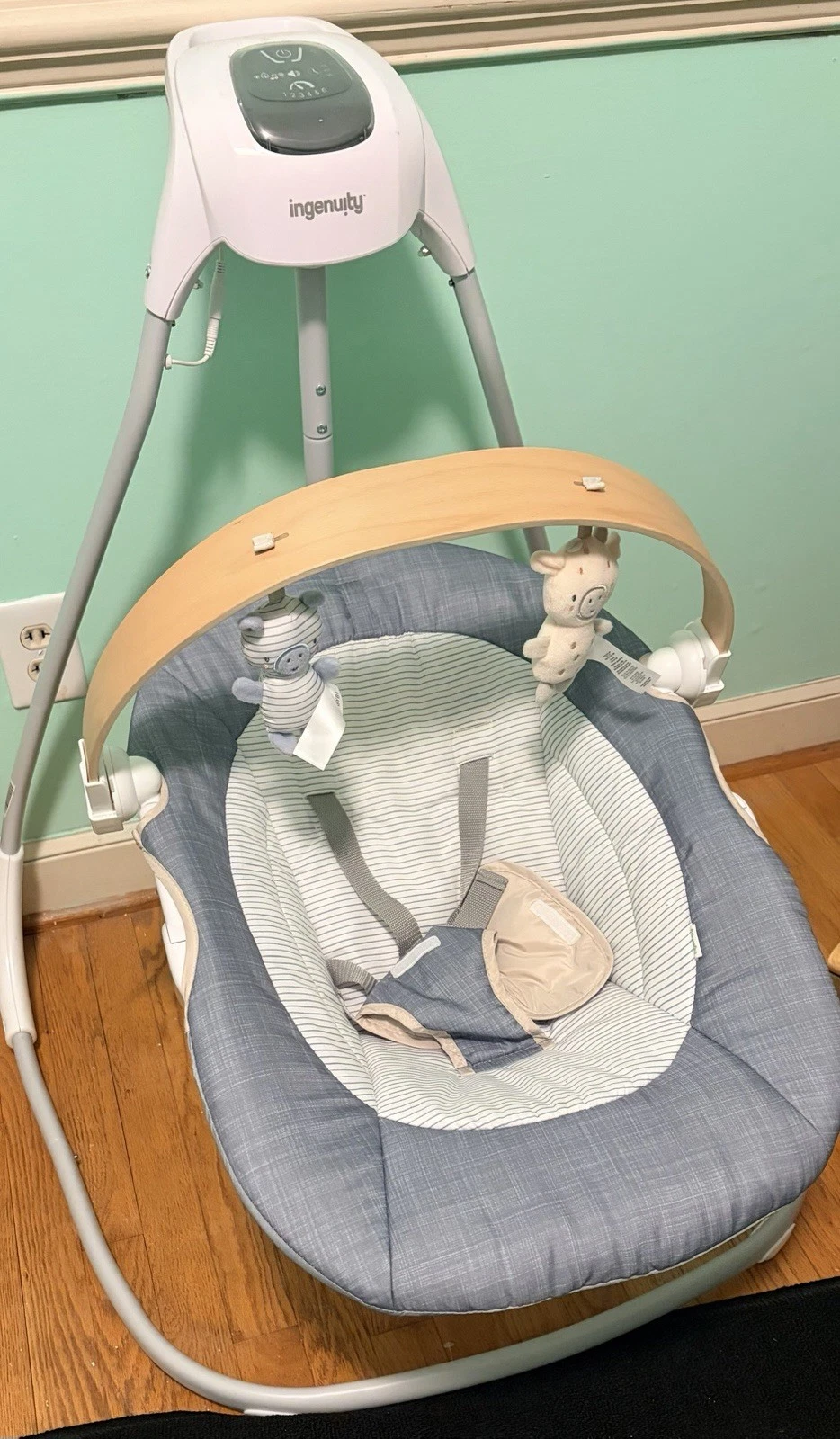 Ingenuity Infant Baby Swing with Toy Bar, Blue/White/Gray Color
Opens in a new window or tab