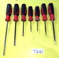 Snap-on Tools 7 Piece Red Soft Grip Handle Screwdriver Set Shipped Free In Us