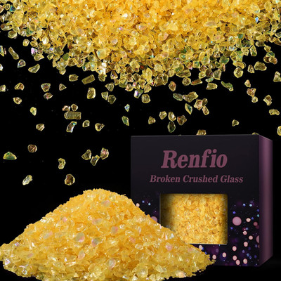 Iridescent Translucent Broken Crushed Glass Glitter Shards 2-4Mm | Irregular Sma