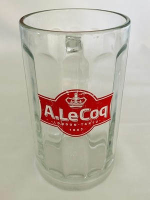 A. Le Coq Beer Mug 0.5L Estonia Brewery Glass Stein Vintage Barware
