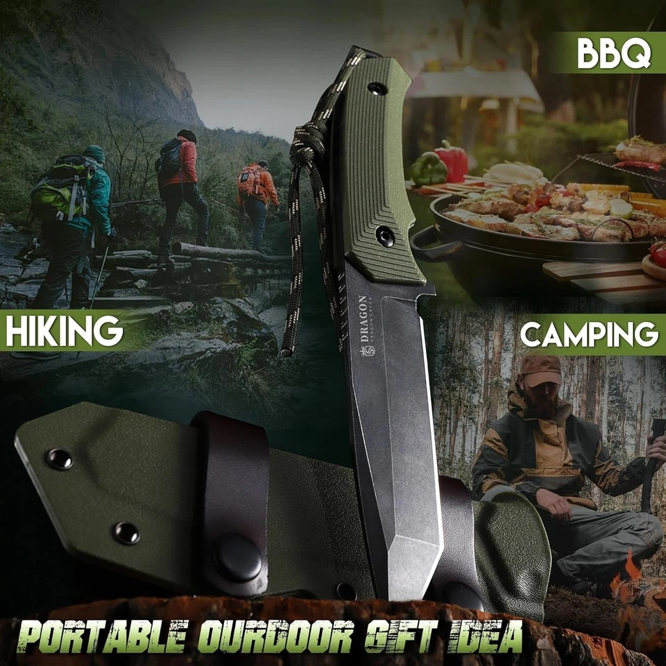 Lightweight Green Fixed Blade Knife - Stainless Steel - Image 4 of 4