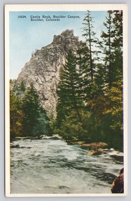 Vintage Castle Rock Boulder Canyon Colorado White Border Postcard