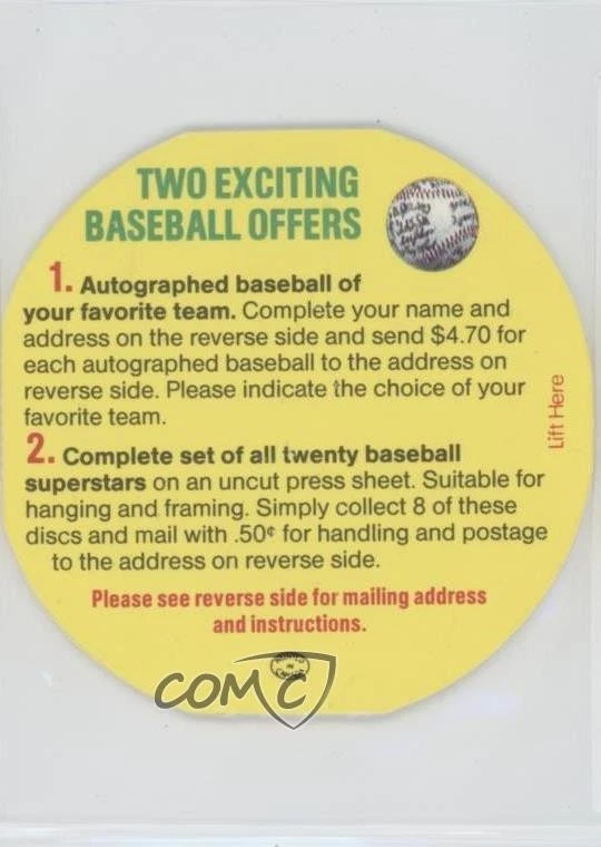 1987 Our Own Tea Discs With Tabs Darryl Strawberry #1 - Image 2 of 2