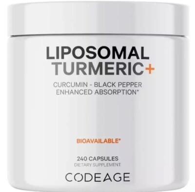 Codeage Liposomal Turmeric Curcumin + Black Pepper 240 Ct. Exp 3/27