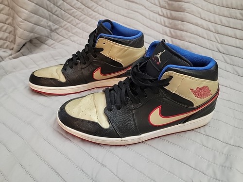 Size 12 - Air Jordan 1 Mid Black Gold Red - Picture 3 of 8