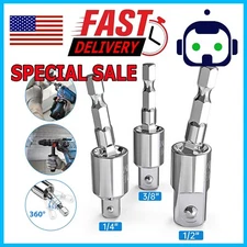 1/2" 3/8" 1/4" Hex Shank Wrench Drill Bit Socket Adapte Drive Ratchet Extension