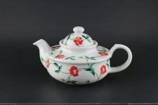 The Toscany Collection Japan Bright Orage Pink Floral Pattern Porcelain Teapot