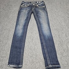 Miss Me Jeans Size 26 Fits 28x33 JE545354L Skinny Leg Studded Bling Flaps