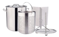 Stainless Steel 32-100QT Turkey Fryer Crawfish Boil Pot Seafood Boil Stock Pot