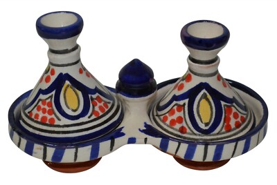 Moroccan Mini Spicer Tagine Double Spice Holder Tajine Salt & pepper condiment